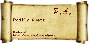 Poór Anett névjegykártya