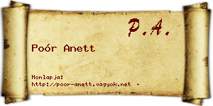 Poór Anett névjegykártya