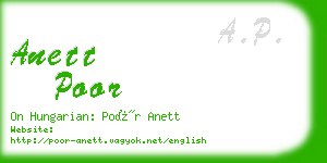 anett poor business card