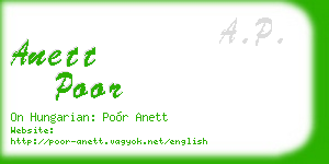 anett poor business card